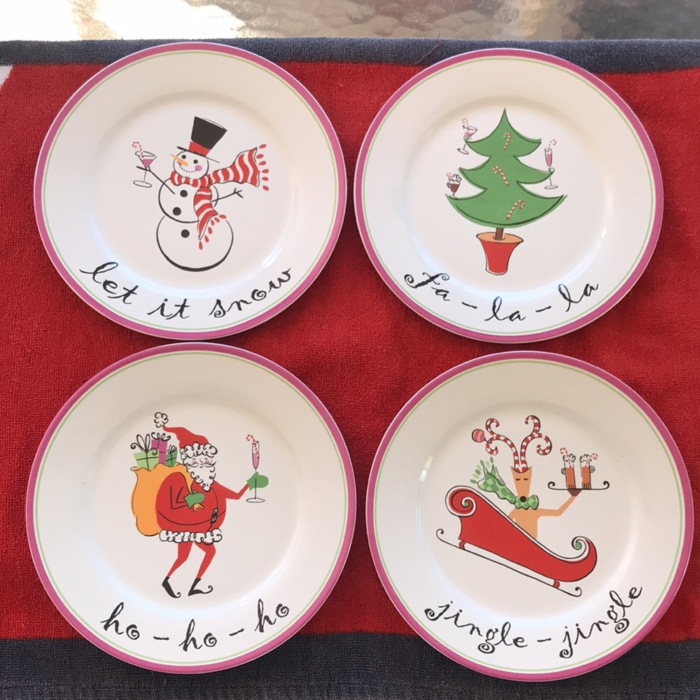 Wendoverlane Holiday Plates - Designed by Mary Kobet -Set of 4 - 8” Plates